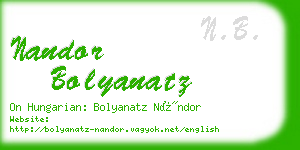 nandor bolyanatz business card